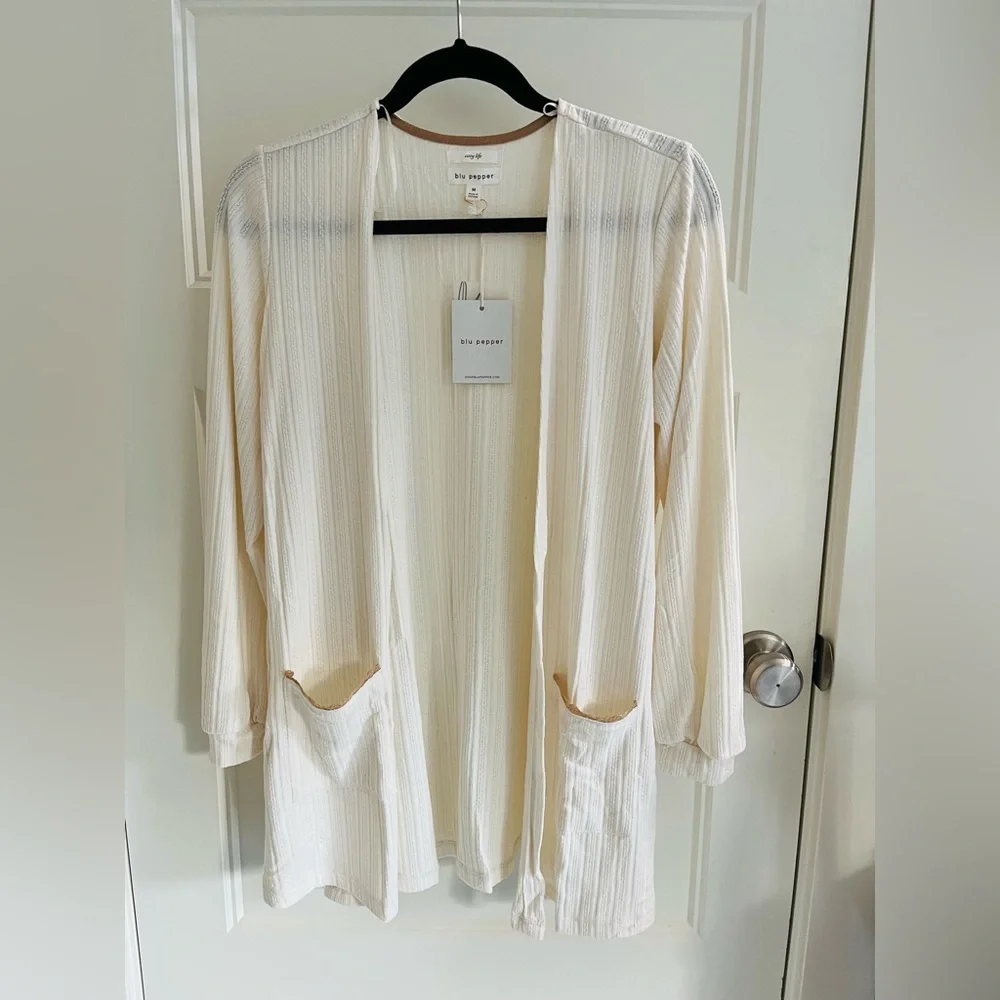 Blu Pepper Cream Knit 2pc Lounge Set - Picture 6 of 15